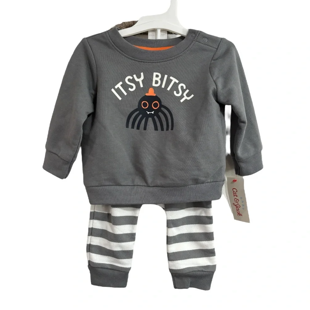 Cat & Jack Itsy Bitsy Spider Matching Set Baby Size 3-6 months NWT